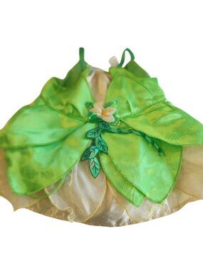 BAB TinkerBell Fairy Costume Dress Petal-like green leaf overlays